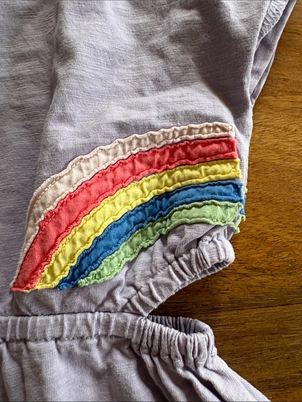 Mini Boden- Kids Lavender Dress with Rainbow Embroidery